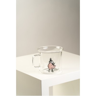 Кружка стеклянная Moomin Малышка Мю 350 мл, прозрачная